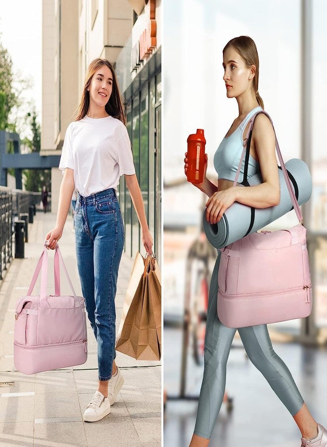 XBEY Women Travel Backpack/Gym Bag for Womens/Travel Duffel Bag with USB Charging Port/Backpacks for Women Travelling/Gym Bag for Men/Travel Bag (Pink Travel Duffle Bag) - Image 5